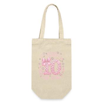 Hello 10th Birthday Leopard Pink - Gift Bag for Bottles - nature - Front