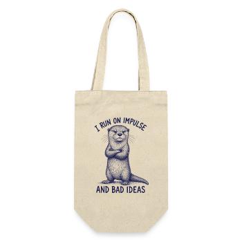 Je fais un acte impulsif de drôle de chemise de loutre - Sac à bouteille - nature - Devant