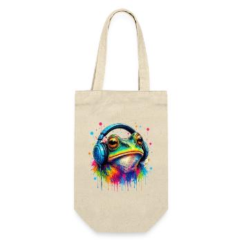 Color explosion frog with headphones - Gift Bag for Bottles - nature - Front