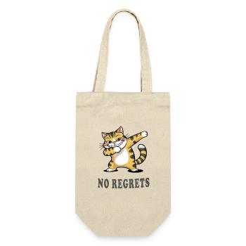 No Regrets Funny Cat Humor Design - Gift Bag for Bottles - nature - Front