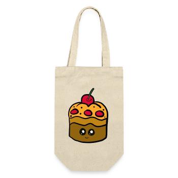 Kawaii cake with cherry maffin - Gift Bag for Bottles - nature - Front