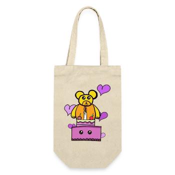 Teddy Bear Birthday Cake Cake Kids - Gift Bag for Bottles - nature - Front