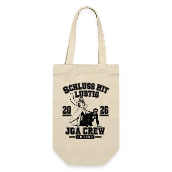 JGA 2026 Schluss mit lustig JGA CREW on Tour - Geschenkbeutel für Flaschen - Natur - Vorne