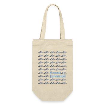 Garmisch Partenkirchen in Bayern mit Alpen Design - Geschenkbeutel für Flaschen - Natur - Vorne