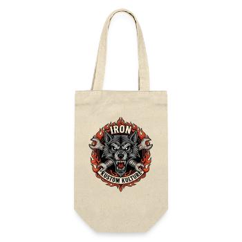 Motard Motocycliste V-Twin Moteur Crâne Loup Sauvage Rocker - Sac à bouteille - nature - Devant