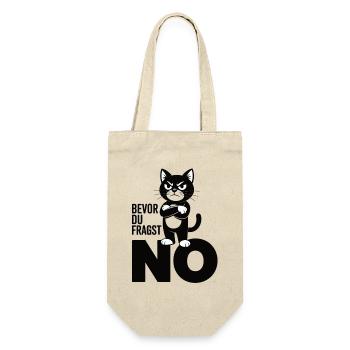 Schwarze Katze Shirt - Sarkastisches No Design - Geschenkbeutel für Flaschen - Natur - Vorne