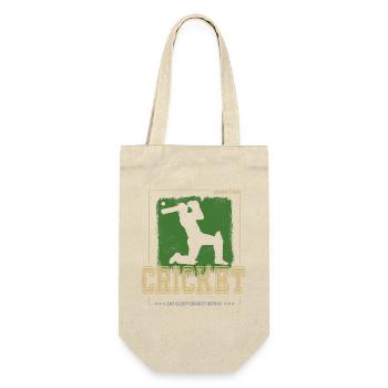 Cricket Batsman Design für Pitcher oder Trainer - Geschenkbeutel für Flaschen - Natur - Vorne