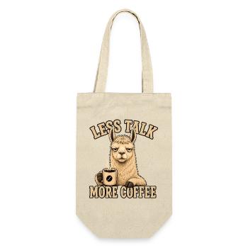 Lama Shirt Less Talk More Coffee - Gift Bag for Bottles - nature - Front