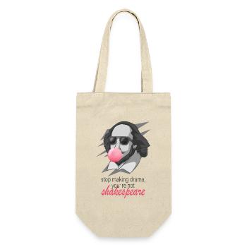 Hör auf, Drama nicht Shakespeare lustig zu machen - Geschenkbeutel für Flaschen - Natur - Vorne