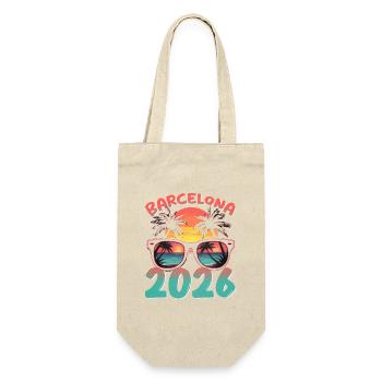 Barcelona 2026 - Geschenkbeutel für Flaschen - Natur - Vorne