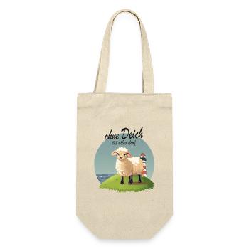 Ohne Deich ist alles doof Nordsee Humor - Geschenkbeutel für Flaschen - Natur - Vorne