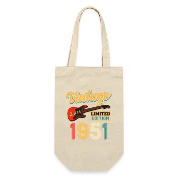 Vintage 1951 Electric Guitar Limited Edition Art - Geschenkbeutel für Flaschen - Natur - Vorne