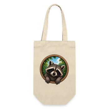 Raccoon in the Holerring - Gift Bag for Bottles - nature - Front
