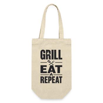 Grill Eat Repeat – The must-have for grill masters - Gift Bag for Bottles - nature - Front