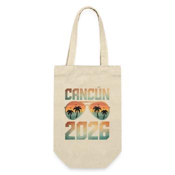 Cancun 2026 - Geschenkbeutel für Flaschen - Natur - Vorne