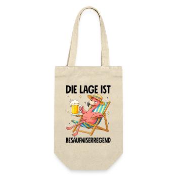 Die Lage Ist Besäufniserregend mit Flamingo - Geschenkbeutel für Flaschen - Natur - Vorne
