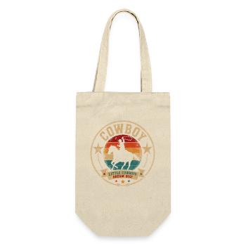 Vintage Cowboy Child Motif Horse - Gift Bag for Bottles - nature - Front