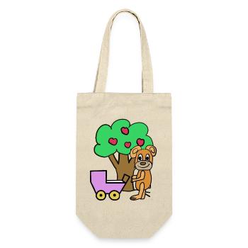 Teddy Mom Bear Child Baby Kids - Gift Bag for Bottles - nature - Front