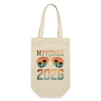Mykonos 2026 - Geschenkbeutel für Flaschen - Natur - Vorne