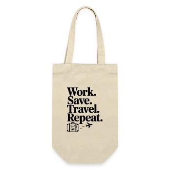 Work. Save. Travel. Repeat. - Gift Bag for Bottles - nature - Front