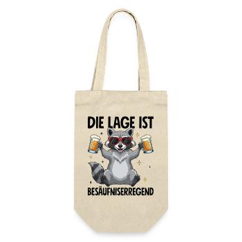 Die Lage Ist Besäufniserregend mit Waschbär - Geschenkbeutel für Flaschen - Natur - Vorne