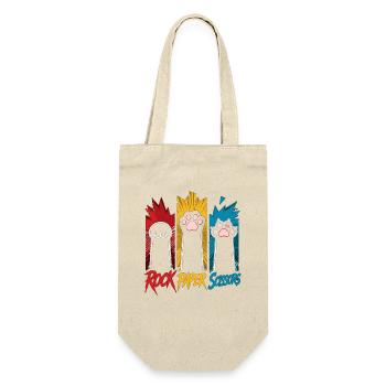 Katzenpfoten Rock-Papier-Schere Trio - Geschenkbeutel für Flaschen - Natur - Vorne