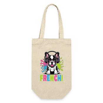 Bouledogue français Frenchi avec casque - Sac à bouteille - nature - Devant