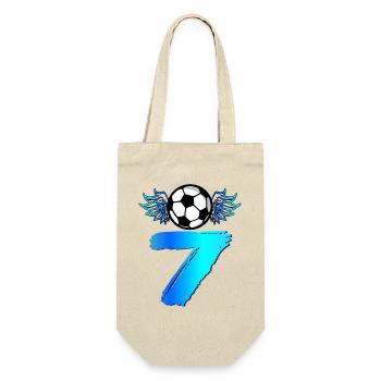 7th Birthday Seven Soccer - Gift Bag for Bottles - nature - Front