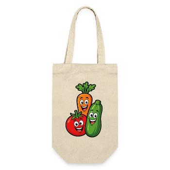 Kawaii Smiling Vegetables from the Vegetable Garden - Gift Bag for Bottles - nature - Front