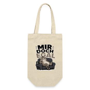 Mir doch egal Katze entspannt - Geschenkbeutel für Flaschen - Natur - Vorne