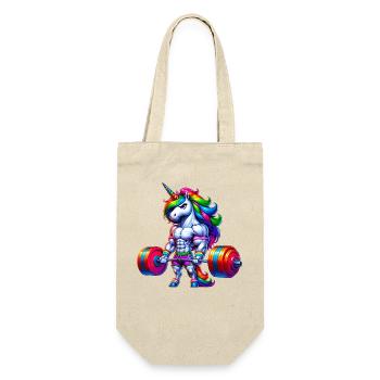 Unicorn Weightlifting Deadlift Fitness Gym - Geschenkbeutel für Flaschen - Natur - Vorne