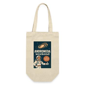 Andromeda Wochenende | Space Humor Retro - Geschenkbeutel für Flaschen - Natur - Vorne