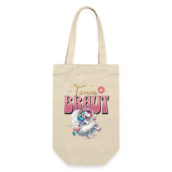 Team Braut Junggesellinnenabschied - Geschenkbeutel für Flaschen - Natur - Vorne