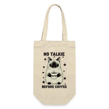 No conversation in front of coffee lover cat - Gift Bag for Bottles - nature - Front