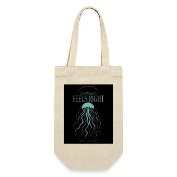 Qualle Ozeanqualle Flowy Soft Ocean Marine - Geschenkbeutel für Flaschen - Natur - Vorne