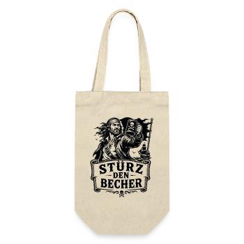 Störtebekker Stürz den Becher Pirat Legende - Geschenkbeutel für Flaschen - Natur - Vorne