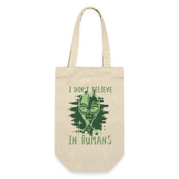 Don't Believe in Humans Alien - Geschenkbeutel für Flaschen - Natur - Vorne