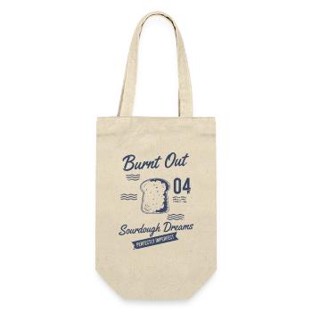 Sauerteigbrot Backen, ausgebrannte Sauerteigträume - Geschenkbeutel für Flaschen - Natur - Vorne