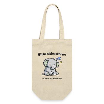 Bitte nicht stören, ich halte ein Nickerchen - Geschenkbeutel für Flaschen - Natur - Vorne