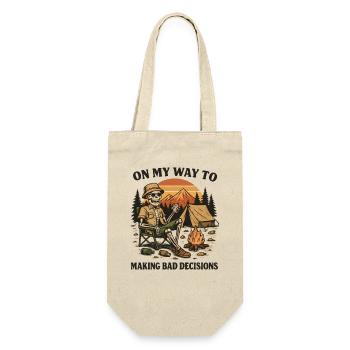 Camping Humor On My Way To Making Bad Decisions - Gift Bag for Bottles - nature - Front