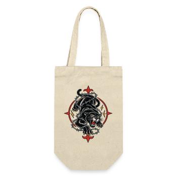 Panthère noire tattoo barbelés agressive - Geschenkbeutel für Flaschen - Natur - Vorne