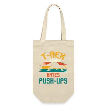 T-Rex Hates Push-Ups Fitness Joke - Gift Bag for Bottles - nature - Front