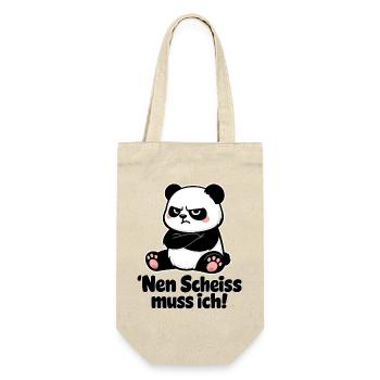 Nen Scheiss Muss Ich Panda Sarkastische - Geschenkbeutel für Flaschen - Natur - Vorne