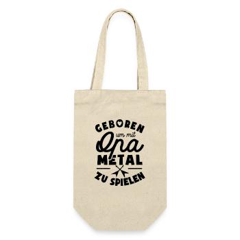Geboren um mit Opa Metal zu spielen - Geschenkbeutel für Flaschen - Natur - Vorne
