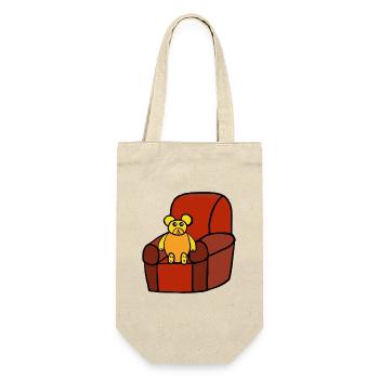 Teddy Teddybär Kinder Bär  - Geschenkbeutel für Flaschen - Natur - Vorne