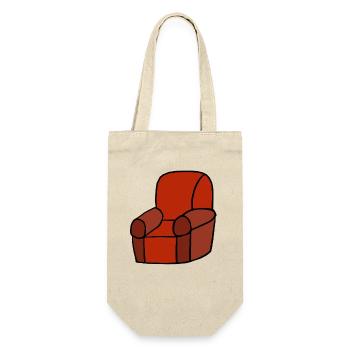Red Lounge Chair Silhouette - Gift Bag for Bottles - nature - Front