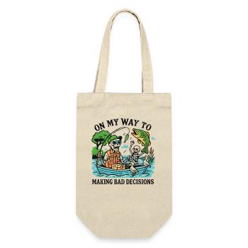 Humour de pêche en route vers de mauvaises décisions - Sac à bouteille - nature - Devant