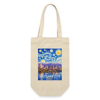 Salt Lake City Skyline Van Gogh Style - Sac à bouteille - nature - Devant