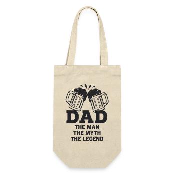 DAD THE MAN THE MYTH THE LEGEND Bier Emblem - Geschenkbeutel für Flaschen - Natur - Vorne