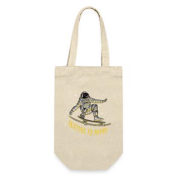 Skating to Mars Astronaut Skateboard Design - Gift Bag for Bottles - nature - Front